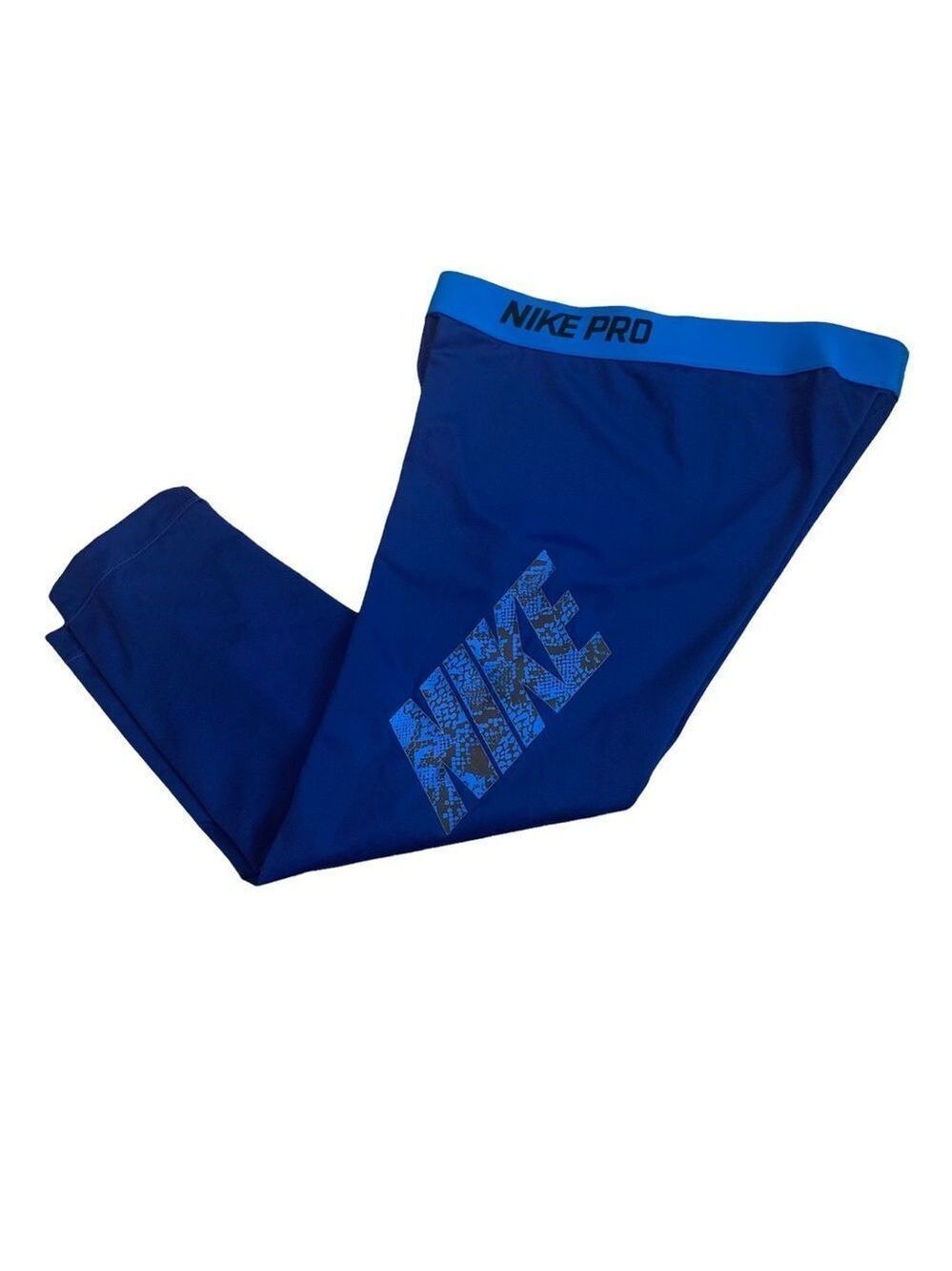 Nike pro blue logo Capri leggings Sz M